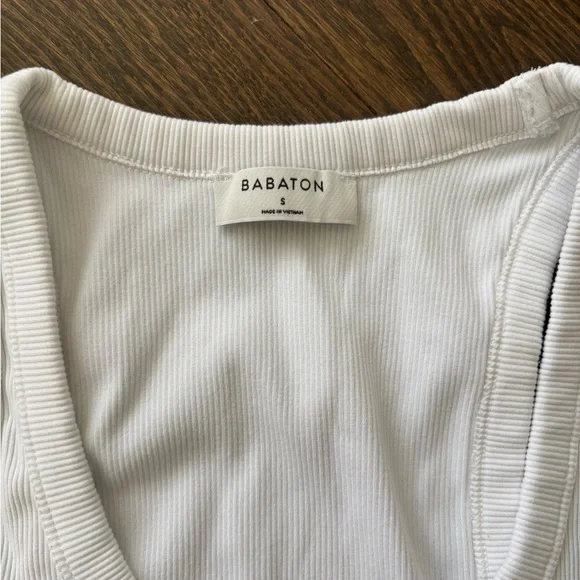 Babaton Classic White Ribbed Tank - Picture 2 of 3